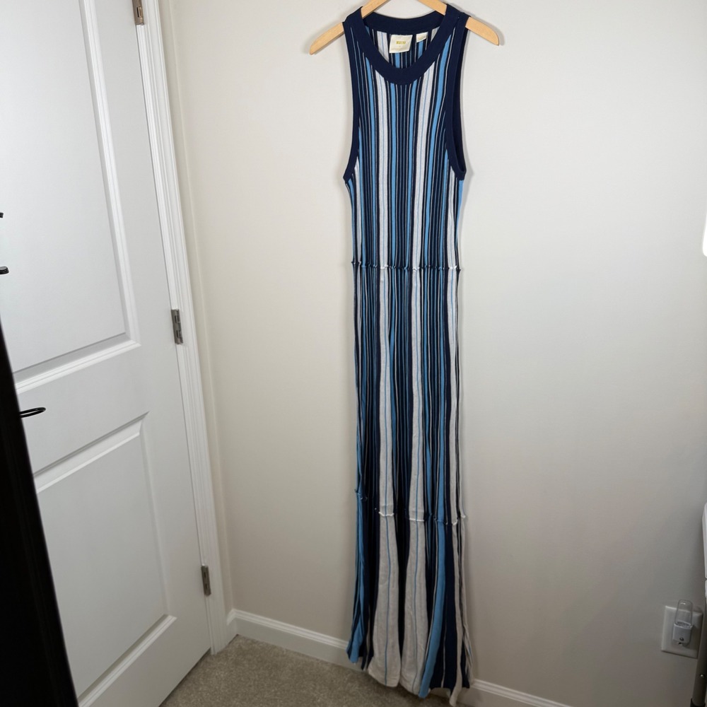 Maeve Anthropologie Lisanne Sweater Maxi Dress XL Striped Knit Sleeveless - Picture 2 of 6